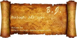 Balogh Jázon névjegykártya